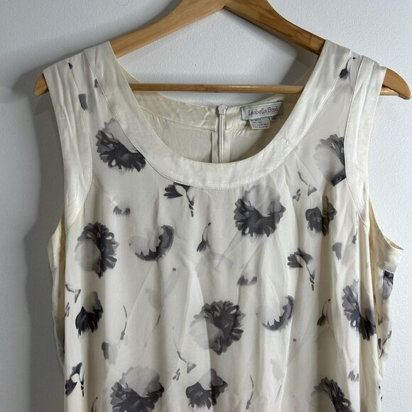 Anthropologie Isabella Bird 2 Piece Dress Set 10 Ivory Floral Silk Maxi Jacket - Picture 7 of 14